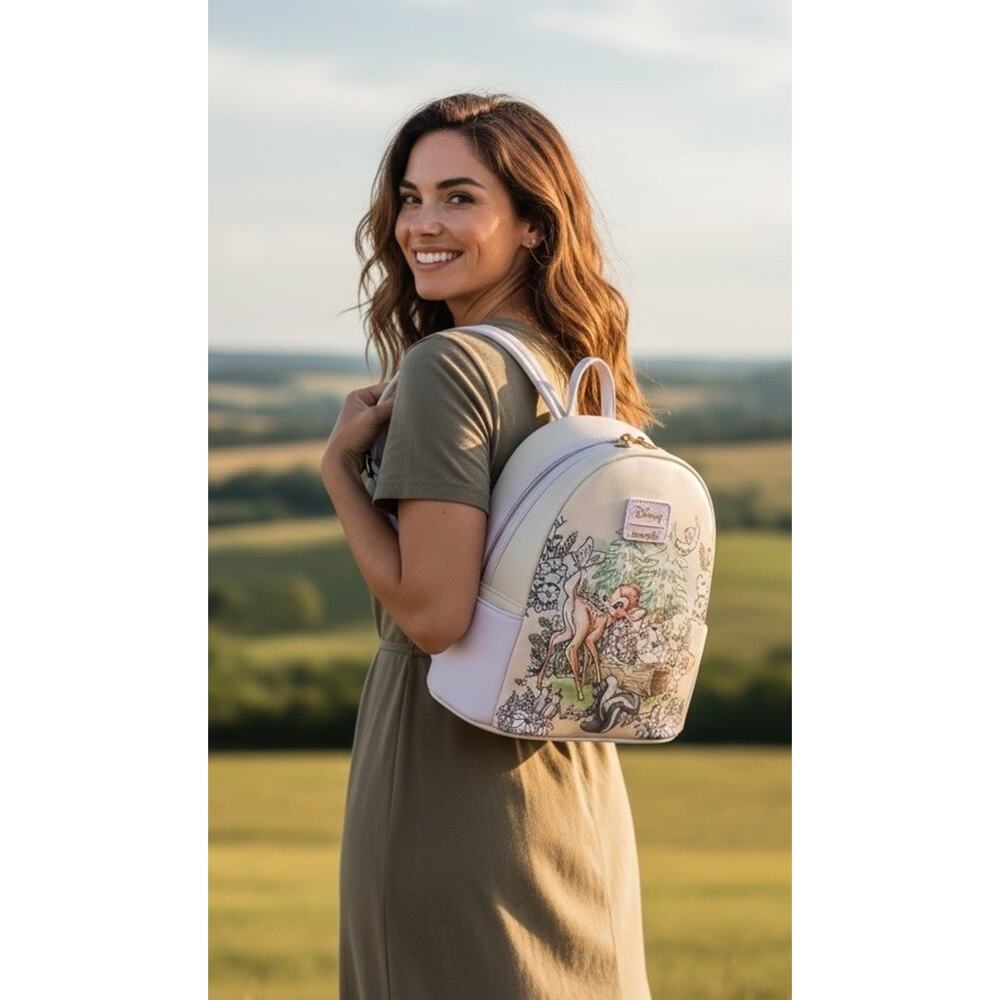 Loungefly Disney Bambi Thumper Flower Forest Friends Mini Backpack Bag NWT